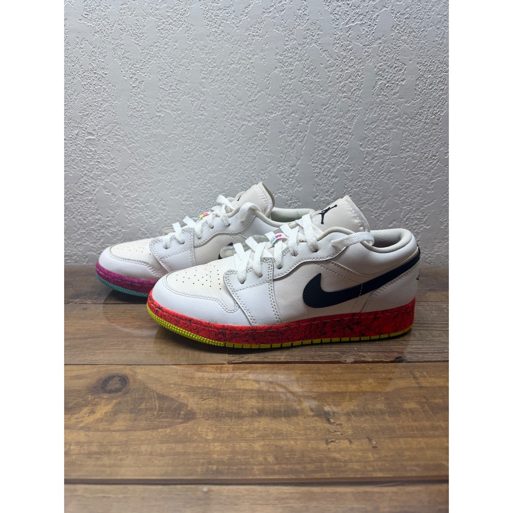 Air Jordan 1 Low GS Multi-color White  CV9548-100 Boys 5.5Y